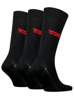 Lot de 3 paires de chaussettes hautes en coton mélangé noires unies