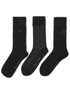 Lot de 6 paires de chaussettes hautes noires unies avec un coffret