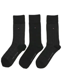 Lot de 6 paires de chaussettes hautes noires unies avec un coffret