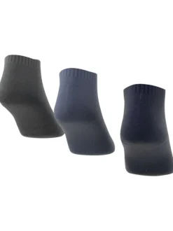 Lot de 3 paires de chaussettes basses multicolores unies avec logo blanc