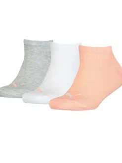 Lot de 3 paires de chaussettes corail unies avec logo pour fille en coton