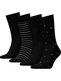 Lot de 4 paires de chaussettes noires fantaisie coupe haute