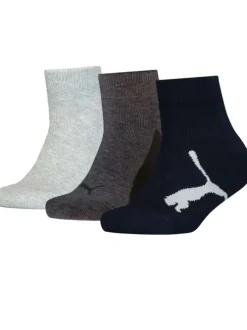 Lot de 3 paires de chaussettes noires unies avec logo pour garçon en coton