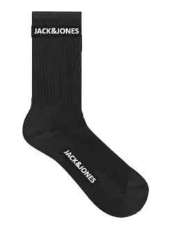Lot de 5 paires de chaussettes hautes en coton mélangé noires unies avec une coupe haute