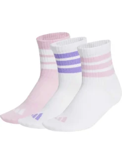 Lot de 3 paires de chaussettes hautes multicolores rayées avec logo