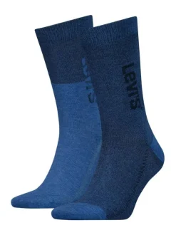 Lot de 2 paires de chaussettes fines bleu marine, coupe haute en coton mélangé