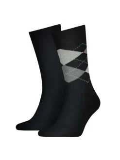 Lot de 2 paires de chaussettes hautes en coton noir