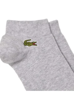 Lot de 3 paires de chaussettes basses en coton multicolore unies et à logo brodé