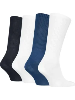 Lot de 4 paires de chaussettes hautes en coton mélangé multicolores imprimées