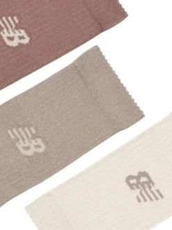 Lot de 3 paires de chaussettes hautes multicolores unies avec logo imprimé