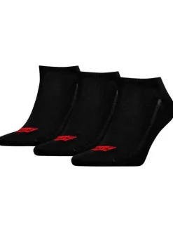 Lot de 3 paires de chaussettes taille basse noires unies avec logo Levi's®