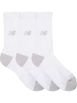 Lot de 3 paires de chaussettes hautes blanches unies avec logo imprimé