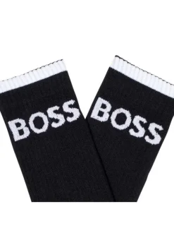 Lot de 6 paires de chaussettes hautes en coton mélangé noires unies