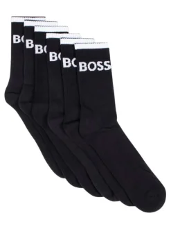 Lot de 6 paires de chaussettes hautes en coton mélangé noires unies