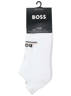Lot de 2 paires de chaussettes basses et épaisses en coton blanches