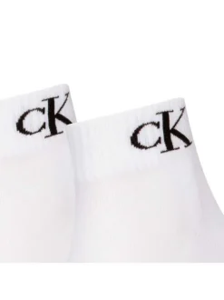 Lot de 2 paires de chaussettes hautes en coton mélangé blanches à coupe haute