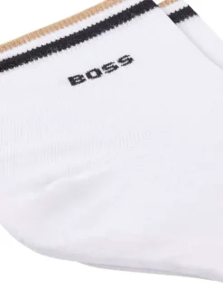 Lot de 2 paires de chaussettes basses en coton mélangé blanches unies