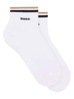 Lot de 2 paires de chaussettes basses en coton mélangé blanches unies