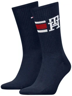 Lot de 2 paires de chaussettes en coton mélangé marine coupe haute