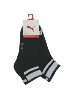 Lot de 2 paires de chaussettes basses en coton mélangé noires unies