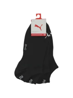 Lot de 3 paires de socquettes noires unies avec le logo de la marque