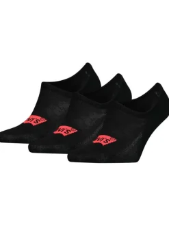 Lot de 3 paires de socquettes noires unies avec logo Levi's®