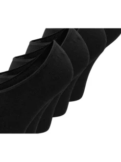 Lot de 5 paires de soquettes noires unies basses en coton mélangé identiques
