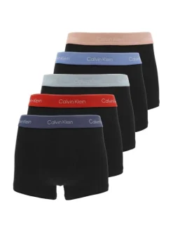 Lot de 5 boxer classique en coton noir uni avec une coupe fermée