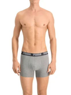 Lot de 2 boxer en coton anthracite et noir à bande élastiquée brodée