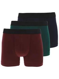 Lot de 3 boxer en coton multicolore uni avec une coupe fermée