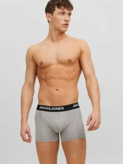 Lot de 3 boxer en coton multicolore uni avec une coupe fermée et nom imprimé