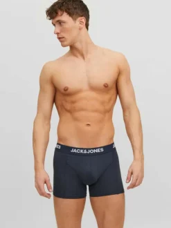 Lot de 3 boxer en coton multicolore uni avec une coupe fermée et nom imprimé