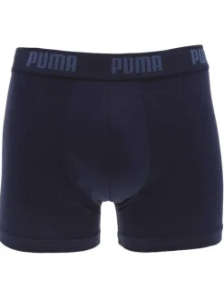 Lot de 2 boxer marine unis à bande élastiquée brodée à la taille