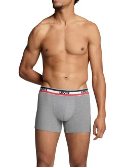 Lot de 2 Boxers bicolore marine et gris clair en coton biologique