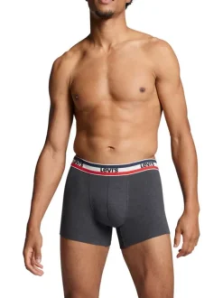 Lot de 2 Boxers bicolore rouge et gris foncé en coton biologique