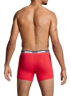 Lot de 2 Boxers bicolore rouge et gris foncé en coton biologique
