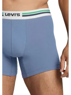 Lot de 2 Boxers bleu uni en coton biologique avec une ceinture élastiquée