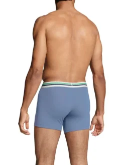 Lot de 2 Boxers bleu uni en coton biologique avec une ceinture élastiquée