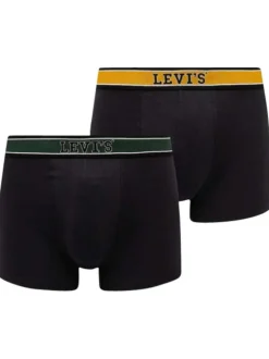 Lot de 2 Boxers Boxer Classiques en coton noirs unis avec tailles élastiquées