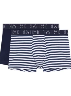 Lot de 2 boxers classique Christofer en coton marine avec nom de la marque brodé à la taille