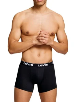 Lot de 3 boxers classique en coton kaki et noir uni avec logo
