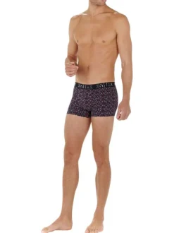 Lot de 2 Boxers classique en coton marine imprimé à coupe fermée