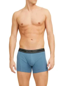 Lot de 3 boxers classique en coton multicolore uni avec une coupe fermée