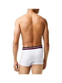 Lot de 3 Boxers classique en coton multicolore uni coupe fermée avec logo brodé
