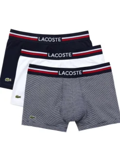 Lot de 3 Boxers classique en coton multicolore uni coupe fermée avec logo brodé