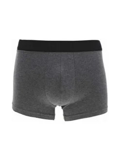 Lot de 3 Boxers classique en coton noir gris et marine uni avec une coupe fermée