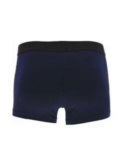 Lot de 3 Boxers classique en coton noir gris et marine uni avec une coupe fermée