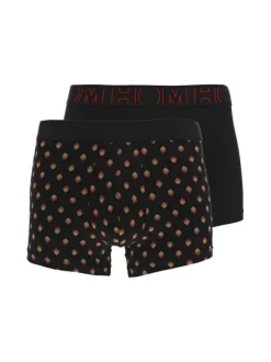 Lot de 2 boxers classique en coton noir imprimé avec une coupe fermée