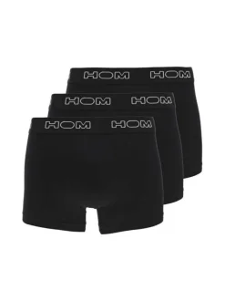 Lot de 3 boxers classique en coton noir uni avec une coupe fermée