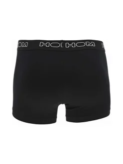 Lot de 3 boxers classique en coton noir uni avec une coupe fermée